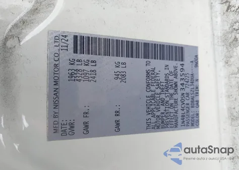 2025 Nissan Altima Sr Fwd из США, поврежденный, VIN 1N4BL4CV0SN343594